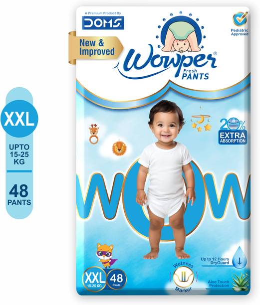 Wowper Fresh Baby Diapers Pants | Wetness Indicator | Upto 10 Hrs Absorption | 15-25 Kg - XXL