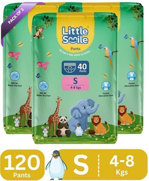 Little Smile Better Dry Feel Baby Diaper Pants | Pack of 3 - S