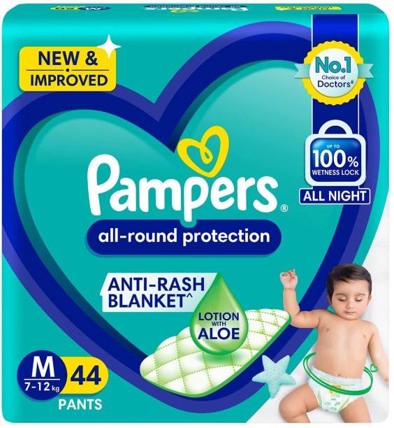 Pampers All round Protection Pants,MD) 44 Count,Anti Rash diapers - M