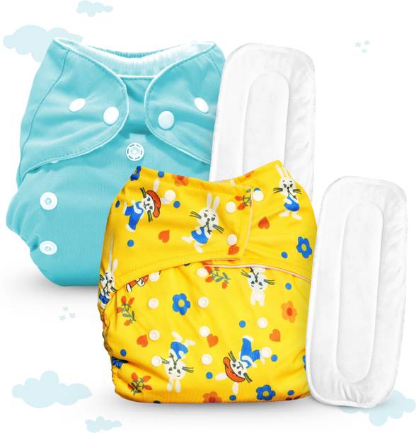 Tishara Washable Baby Nappies | Reusable Cloth Diapers for Infants 3M-3Y - S - M
