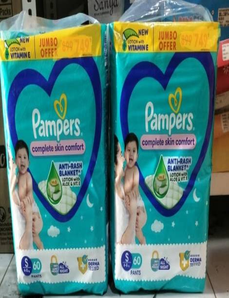 Pampers Happy Skin Baby Diaper Pants Small Size - S (60 Pieces) Pant Diapers - S