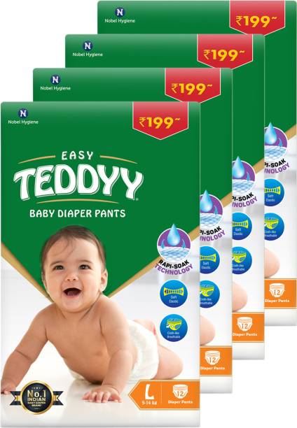 TEDDYY Baby Diapers Pants Easy Large 48 Count - L