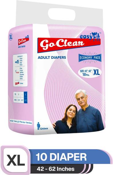 easyFit GoClean Adult Diapers Economy Pack Unisex Disposable Diaper Waist- 42-62 - XL