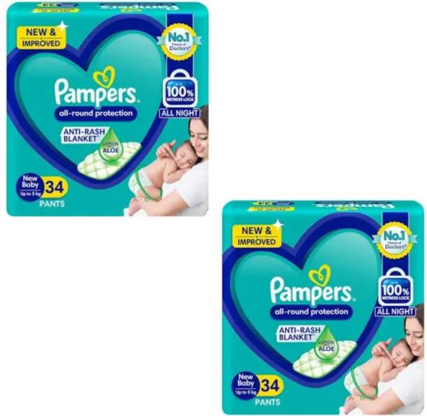 Pampers Baby dry diaper pants new baby nb 34+34 pack of...
