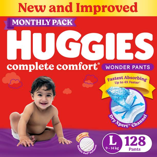 Huggies Complete Comfort Wonder Pants, India's Fastest Absorbing Diaper | - L