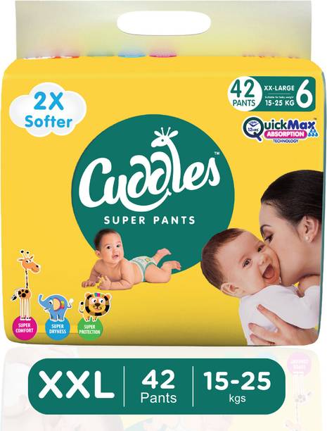 Cuddles - Super Pants Baby Diaper 2X Softer Super Dry Comfort Quick Max Absorption Upto 12 Hrs - XXL