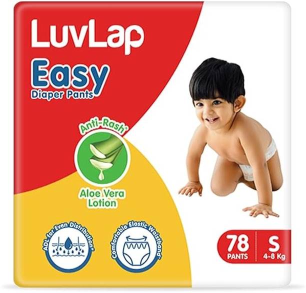 LuvLap Easy Diaper Pants, Small, Pack of 78, for babies upto 4-8Kg, Pant style d