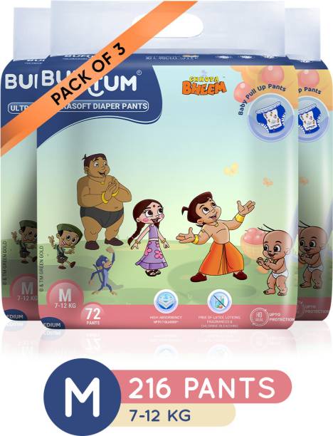 BUMTUM Premium Baby Pull-Up Diaper Pants with Aloe Vera,Wetness Indicator and 12 Hours Absorption Combo Pack - Medium - M