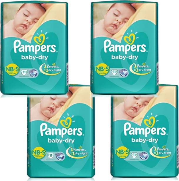 Pampers Baby dry diaper Nbs 11+11+11+11 PACK OF 4 - New...