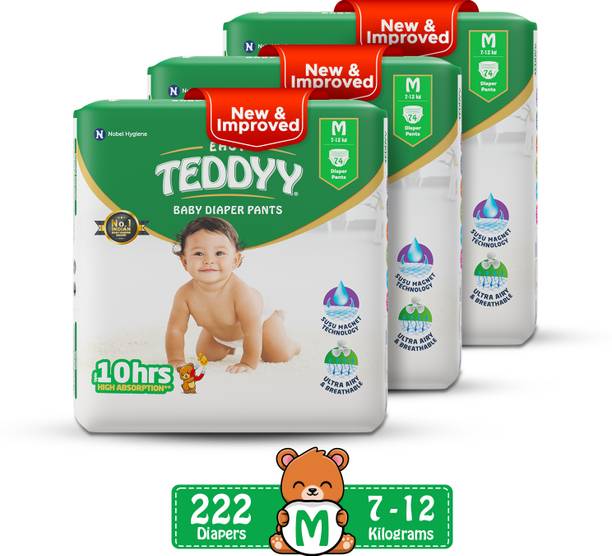 TEDDYY Easy Diaper Pants with Rash Protection and 3x Faster absorption Technology - M