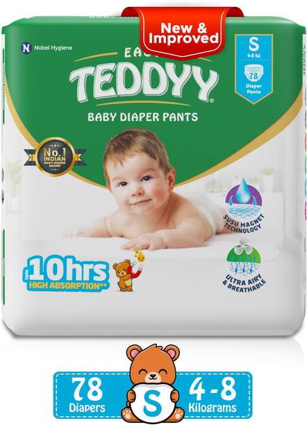 TEDDYY Easy Diaper Pants with Rash Protection and 3x Faster absorption Technology - S
