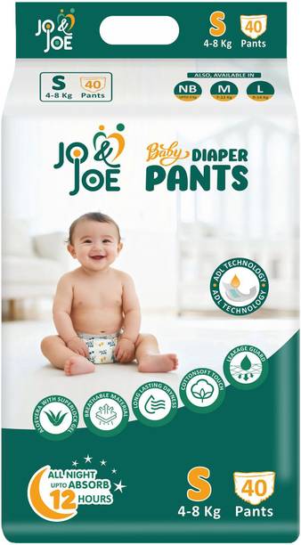 Jo & Joe Baby Diaper Pants with 12hrs Absorption, ADL Technology, Small (4-8kg),Pack of 1 - S