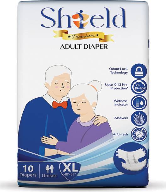 SHIELD Premium Tape Style Adult Diapers - XL (10 Pieces...