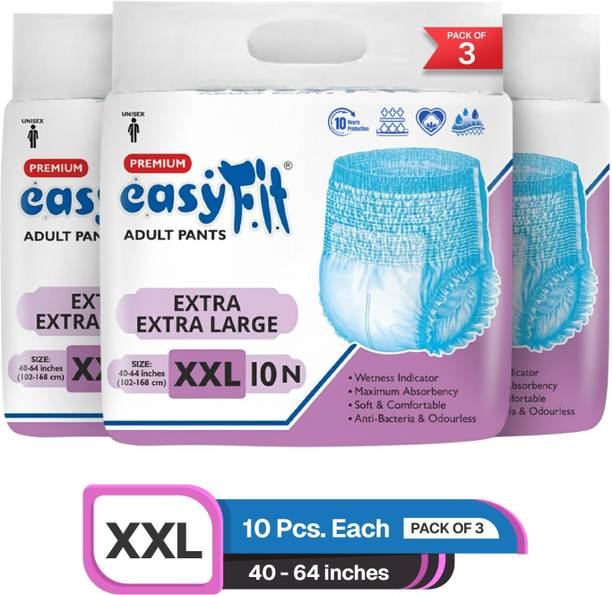 easyFit Adult Diaper Pants | Waist 40-64 inch (102-168 cm) | Unisex | Leak Proof Adult Diapers - XXL