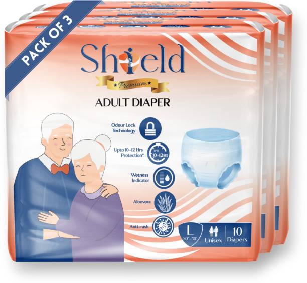 SHIELD Premium Pant Style | Pack of 3 | Adult Diapers - L