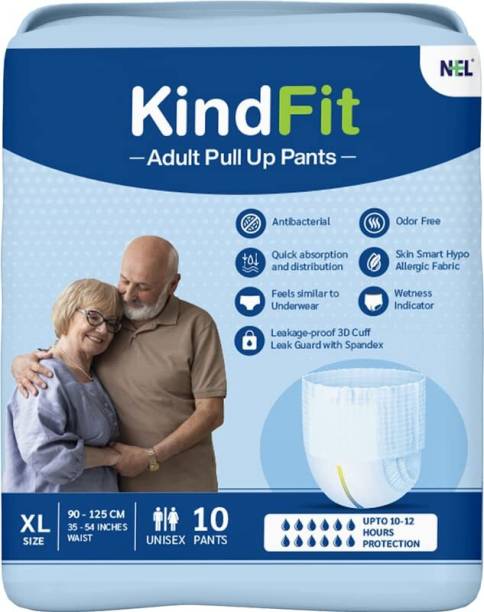 KINDFIT Adult Pull-Up Pants Diapers| XL-10 Pieces|Waist Size : 35-54 Inch Adult Diapers Adult Diapers - XL