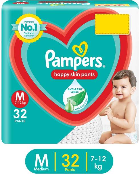 Pampers Happy Skin Pants, With Anti Rash Lotion - Value Pack - M