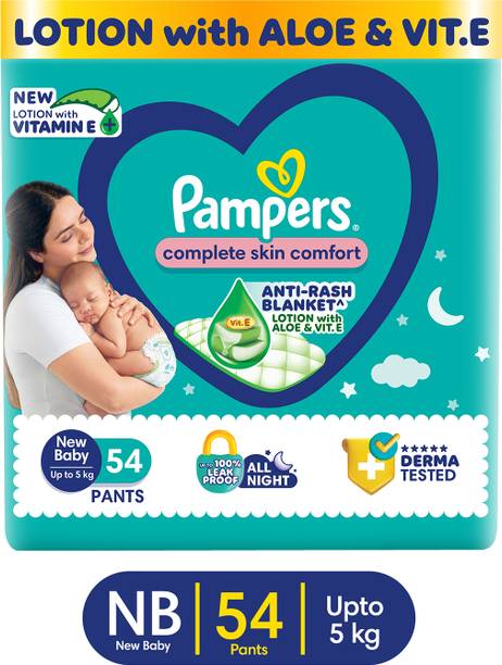 Pampers Complete Skin Comfort Pants, Anti-rash blanket, Lotion with VitaminE & Aloe Vera - New Born