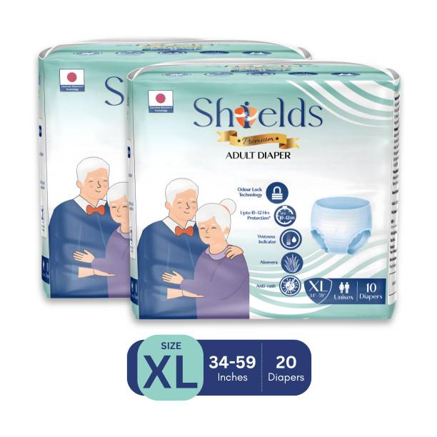 Shields Premium Pant Style | Pack of 2 | Adult Diapers - XL