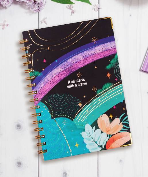 Doodle Dreamy Start Hard Bound Daily A5 Planner Ruled 192 Pages