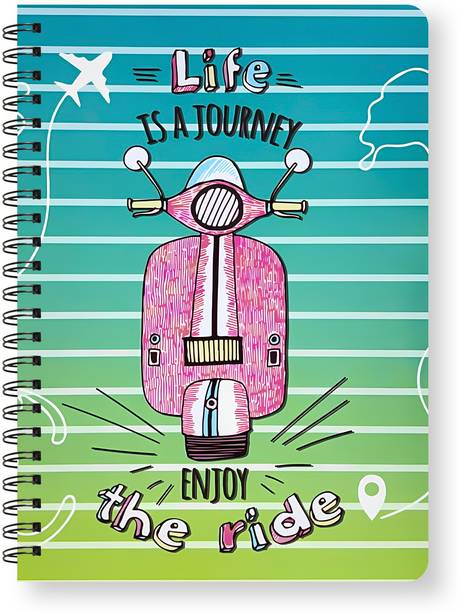 TGS Spiral-Wiro Hard bound A5, Notebooks, For Writing Personal, Students (12458) A4 Diary Ruled 144 Pages