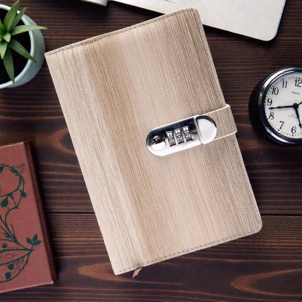 ORIDOR Office & Personal Lock Notebook with PU Cover A5 – 192 Ruled Pages A5 Diary Ruled 192 Pages
