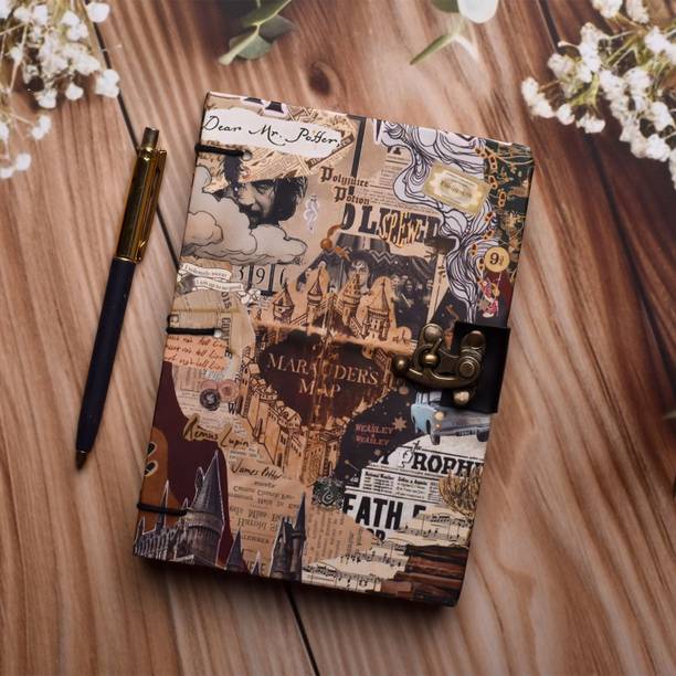 NIZAM HANDICRAFT Maraudres Printed Diary Notebook With Lock Clasp For Gift/Office A5 Diary 200 200 Pages