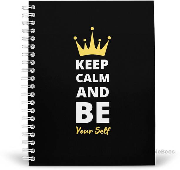 PurpleBees KEEP CALM & BE YOURSELF Quotes Diary A5 | Motivational Diary A5 Diary Unruled 160 Pages
