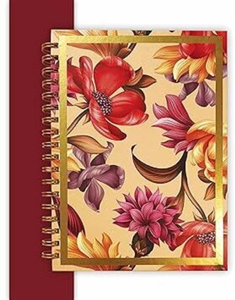 Vestta Hard Bound Notebook Diary|Undated|90 GSM paper|Vintage Botanical Floral Series6 B5 Notebook Ruled 192 Pages