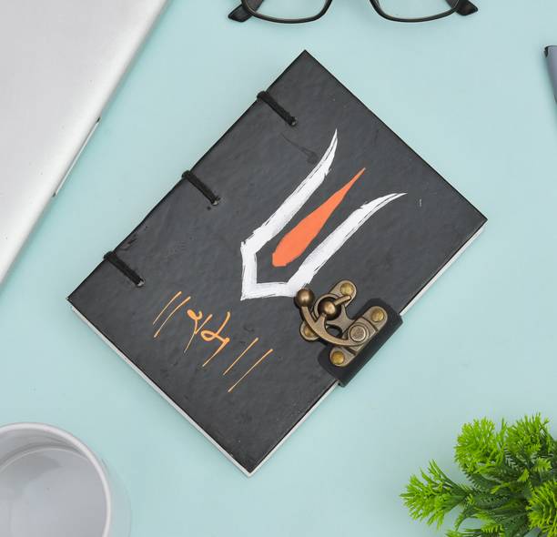 The Vintage Journal RAMA Print 100% Recycled Handmade Paper Diary With Lock Closure A5 Diary Unruled 144 Pages