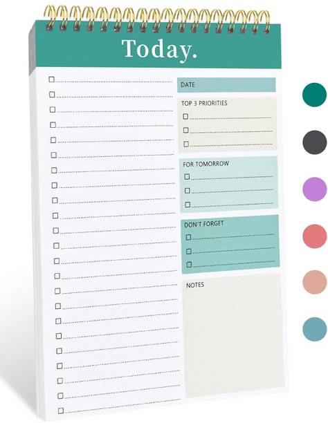 lais enterprises Daily Planner To Do List Notepad Organizer Writing Pad for Home, Office A5 Planner Ruled 50 Pages
