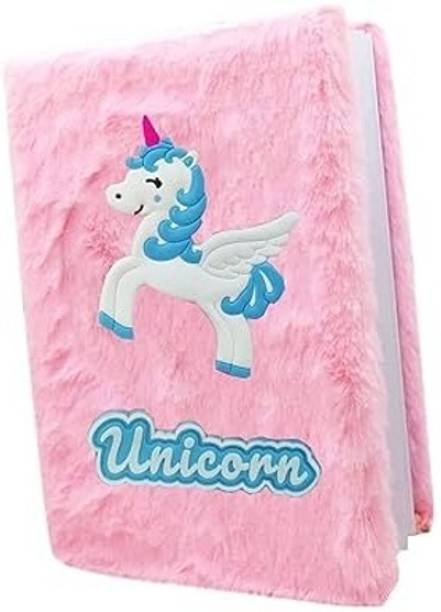 SMKNT Mini Unicorn fur diary for girls A6 Diary Single ruled 160 Pages