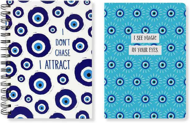 articious Spiral Notebook (22 x 17 cm) & Slim Diary (21 x 14 cm) Combo Pack of 2 A5 Diary Ruled 192 Pages