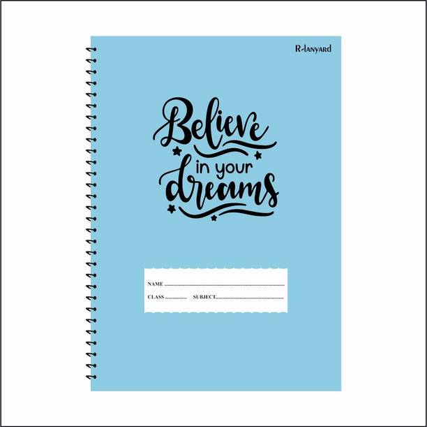 RLanyard Spiral Notebook, A4 Notebook unruled/plain, Notebook for Students , Gloss lamination cover 200 Pages