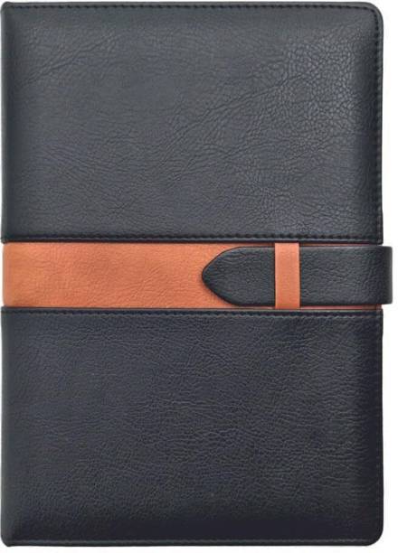 ANUPAM Posh A5 Ruled Journal Notebook 80Gsm Lined Notebook Leather Textured PU Cover A5 Diary Sliding Loop Closure with Pen Loop for Notes Taking & Writing in School & Office 192 Pages