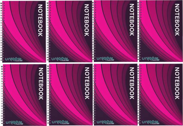 UNIQPAL Set of 8 A4 Notebook Ruled 200 Pages