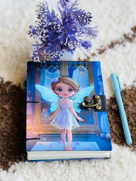 ARSHAD HANDICRAFT Little girl Printed Diary Notebook With Lock Clasp For Gift/Office A5 Diary 200 200 Pages