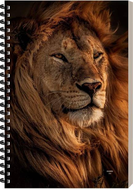 ESCAPER Lion Diary For Office, Travel, and Gift, Spiral Notepad, Notebook A5 Diary Ruled 160 Pages