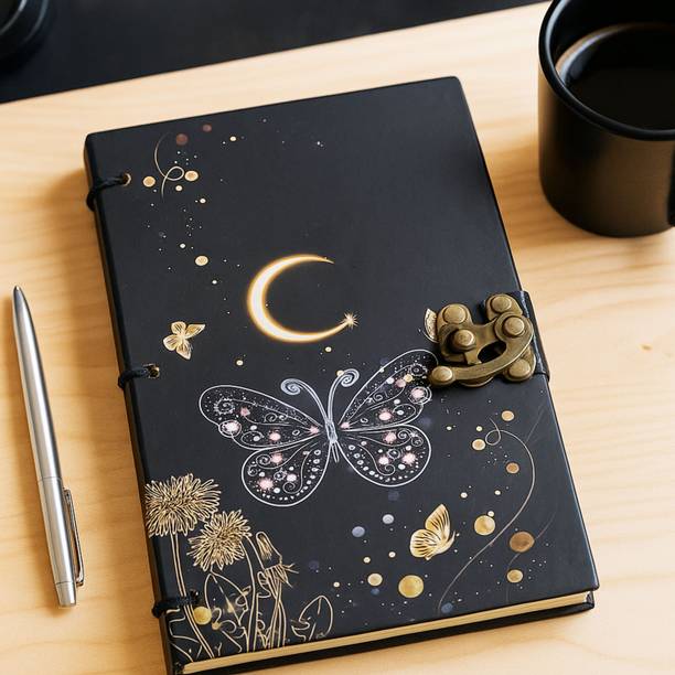 Design Dimension Handmade Cardboard Printed Diary, With Lock, Perfect for Writing and Sketching B5 Diary Unruled 200 Pages