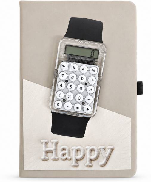 right A5 Diary with Attached Calculator A5 Diary Unruled 200 Pages