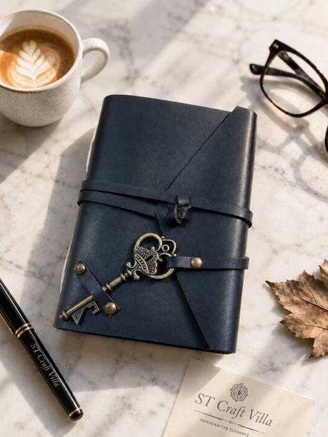 ST Craft villa Vintage Key Lock Journal Handcrafted Dairy Notebook for persnol & office use 6*4 A6 Diary Unruled 200 Pages