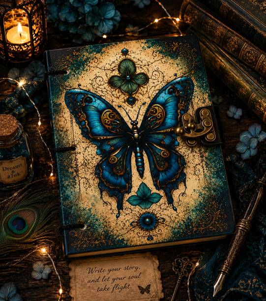 ARCANE CRAFT Diary Notebook With Lock Perfect For Writing, Sketching, Traveling & Gifting A5 Diary Unruled 160 Pages