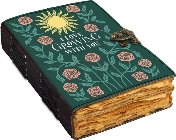 DI-KRAFT Love valentines theme leather jurnal with antique pages A5 Journal unruled 200 Pages