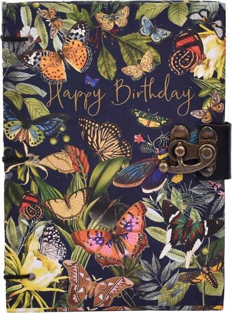 NIZAM HANDICRAFT Happy Birthday Printed Diary Notebook With Lock Clasp For Gift/Office A5 Diary 200 200 Pages