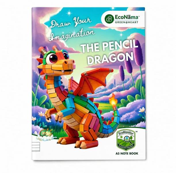 ECONAMA Eco-Monitor Kids Series A5 Notebook 172 Pages Single Line Pack of 4 A5 Notebook Single Line 172 Pages