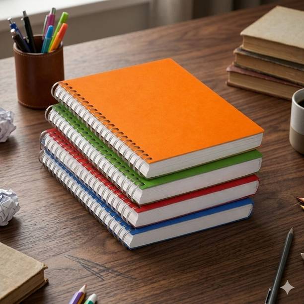 Bookit Spiral Plain Notebook | A4 Notebook Plain 200 Pages