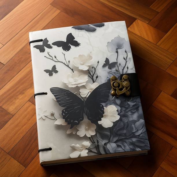 Design Dimension Handmade Cardboard Printed Diary , 5x7 Inches, 200 Unlined Pages B5 Diary Unruled 200 Pages