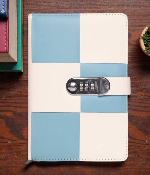 ORIDOR Password Lock Notebook with Pen Holder and Card Slot for Secure Writing A5 Diary Ruled 192 Pages