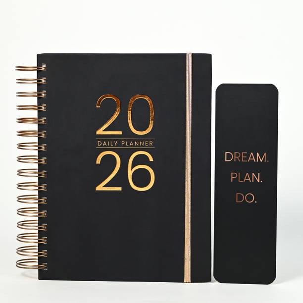 articious Planner with Bookmark & Cover, 120 GSM, 250+ Stickers A5 Planner/Organizer Ruled 228 Pages