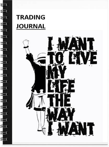 AVSA Trading Journal Monochrome Stock Market A5 Journal Unruled 130 Pages